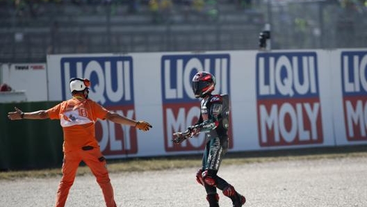 Fabio Quartararo protagonista di 2 cadute nel primo appuntamento di Misano. Ap