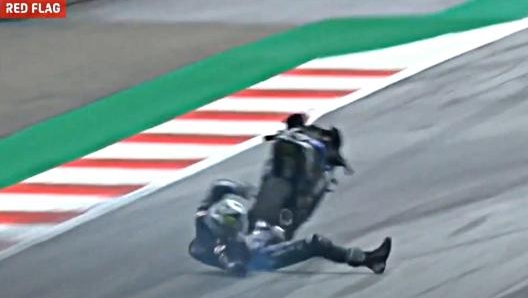 Grande spavento per Viñales. Tutto è finito per il meglio. Foto: Sky Sport