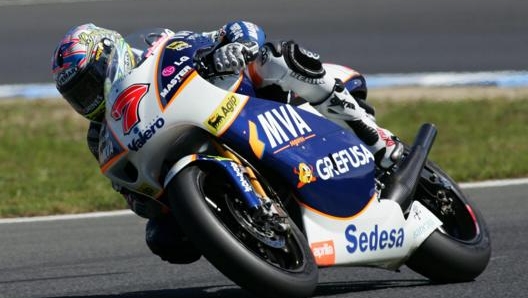 Alex De Angelis nel 2005, ai tempi del mondiale 250. Epa