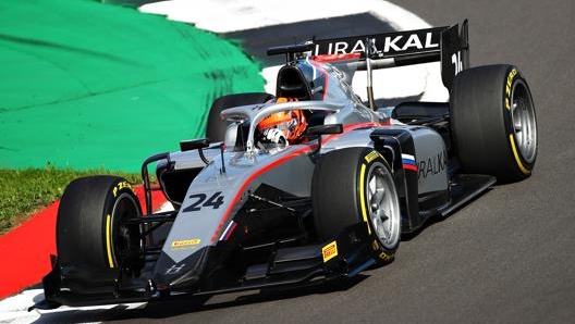 Nikita Mazepin in azione a Silverstone. Getty