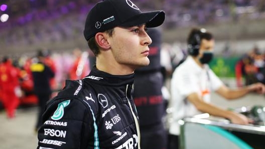 George Russell, grande primo GP con la Mercedes a Sakhir. Getty