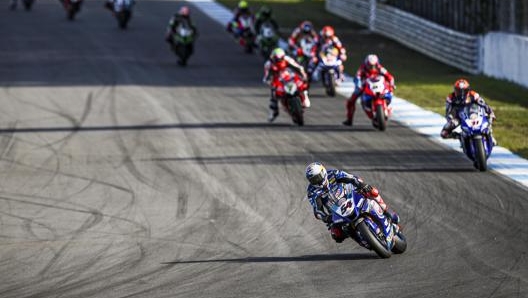 La Superbike in azione all'Estoril. Epa