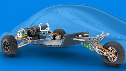 Il telaio a tre ruote della nuova vettura solare