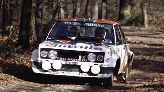 La 131 Abarth Alitalia di Bettega-Perissinot in gara al Rally di Monza 1979