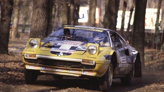 La Ferrari 308 in gara al Rally di Monza 1980