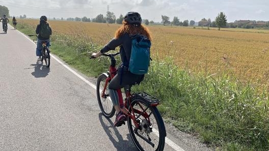 Un tratto di ciclabile nella campagna a sud di Milano