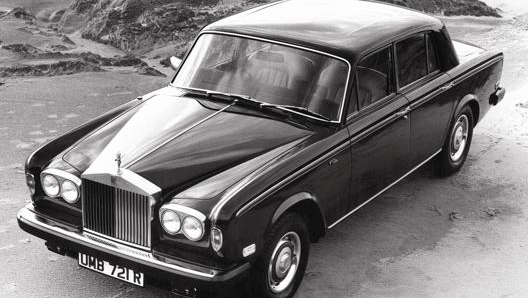 Foto in bianco e nero della Rolss-Royce Silver Shadow