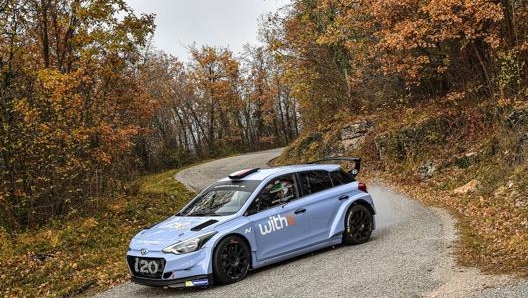 Il motociclista Franco Morbidelli partecipa all’Aci Rally Monza su una Hyundai i20 Rally2