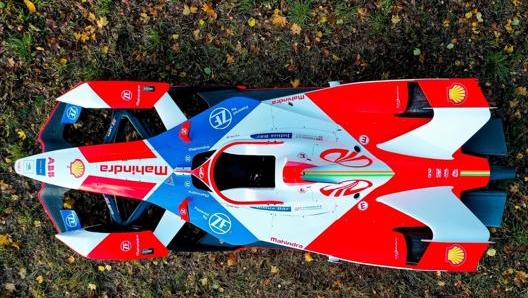 La monoposto elettrica del team Mahindra per la stagione numero 7 della Formula E