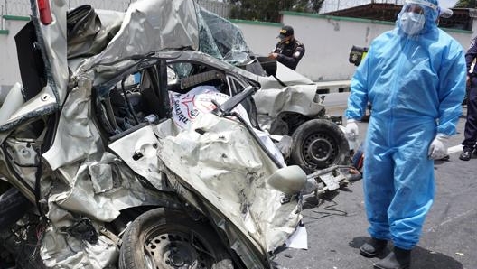 Un incidente stradale grave avvenuto lo scorso 15 luglio in Guatemala. Afp