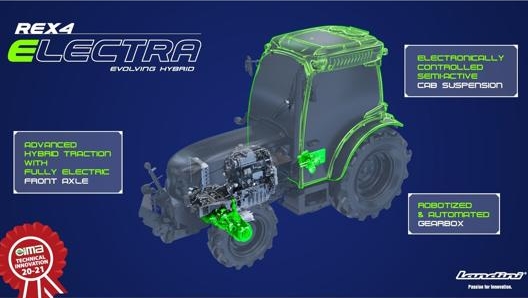 Il sistema ibrido sul Landini Rex4 Electra