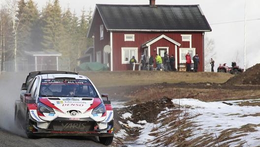 Elfyn Evans in azione in Svezia. Lapresse