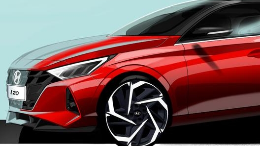 La sezione anteriore della nuova Hyundai i20 esalta le linee sportive