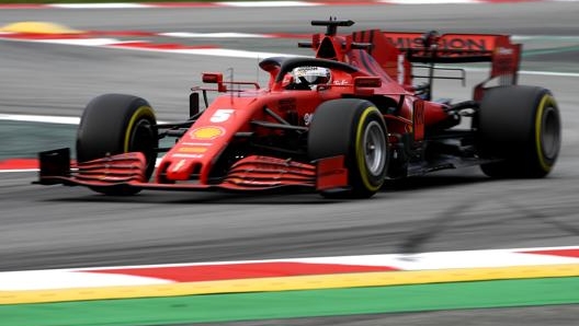 Sebastian Vettel in azione al Montmelò. Getty