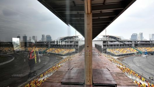 Lavori in corso al circuito di Hanoi. Afp