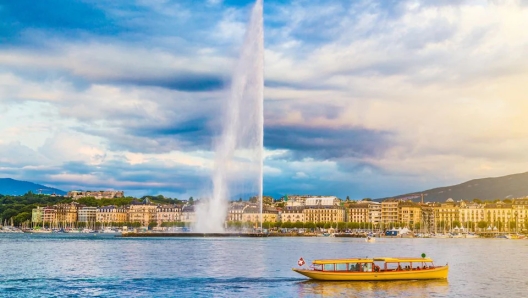 Lo spettacolare Jet d’Eau, simbolo di Ginevra