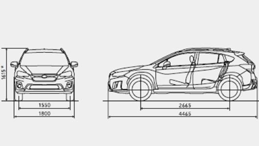 Le dimensioni della Subaru XV