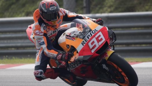 Marc Marquez in azione a Sepang. Getty