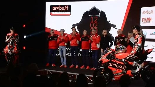 Il palco della presentazione della nuova Ducati