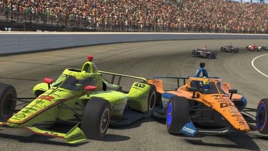 Il contatto Pagenaud-Norris nella gara virtuale