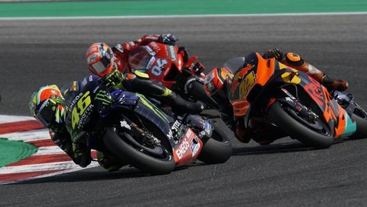 Un momento della gara di MotoGP a Misano lo scorso settembre. Lapresse