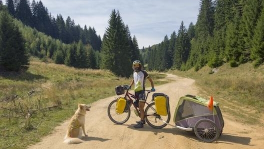 Leonardo Corradini con Nala durante il viaggio 2019