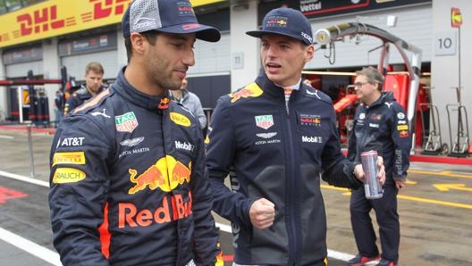 Daniel Ricciardo e Max Verstappen ai tempi della Red Bull. LaPresse