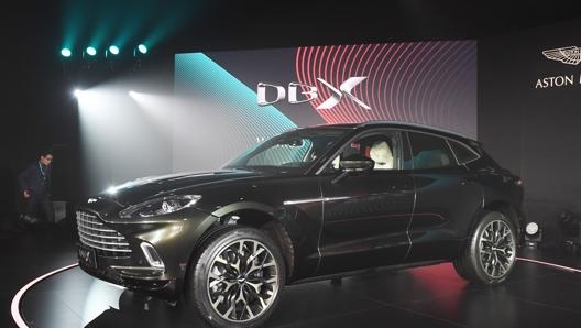 Il Suv di Aston Martin  DBX presentato il 20 novembre 2019 in prima mondiale a Pechino AFP