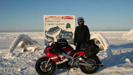 Sjaak Lucassen in partenza da Barrow in Alaska nel 2013