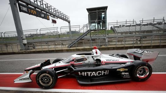 La Penske Chevrolet numero 1 del campione in carica, Josef Newgarden, 29 anni, ai test di Austin - AFP