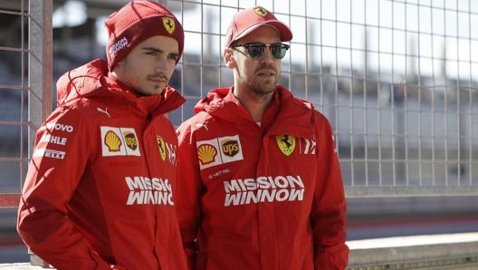 Da sinistra Charles Leclerc e Sebastian Vettel. Ap