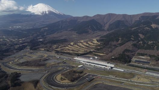 Veduta aerea della pista del Fuji.