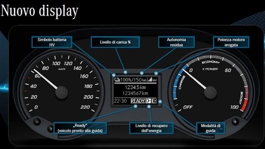 Il cruscotto delleVito presenta indicatori specifici che lo differenziano da quello del Vito convenzionale