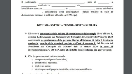 Il modulo di autocerticazione è scaricabile dal sito del Ministero dell’Interno