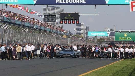 Gli istanti prima della partenza del GP Australia 2019. LAPRESSE