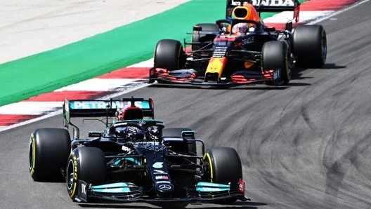 Hamilton nel mirino di Verstappen. Getty