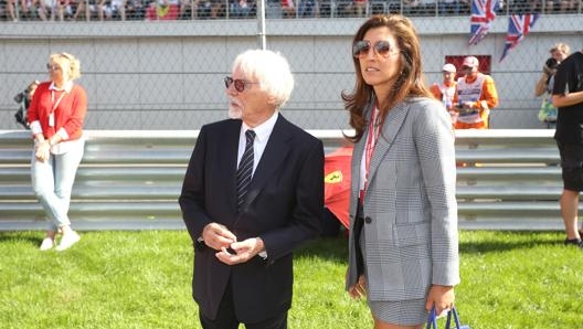 Bernie Ecclestone, 89 anni, con la moglie Fabiana, 45. LaPresse