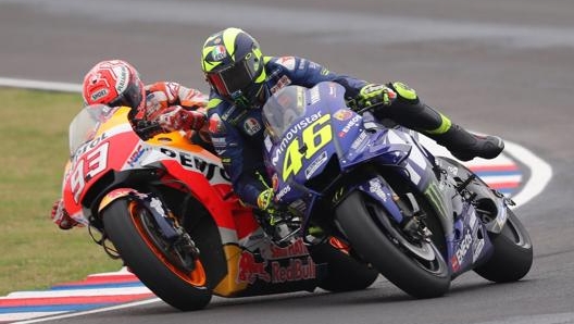 Contatto Marquez-Rossi in Argentina nel 2018. Epa