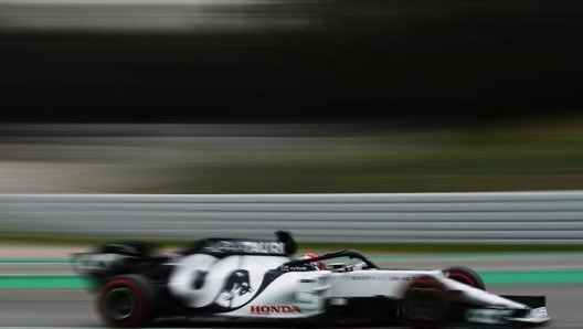 Il russo in azione nei test di febbraio a Montmelò. Getty