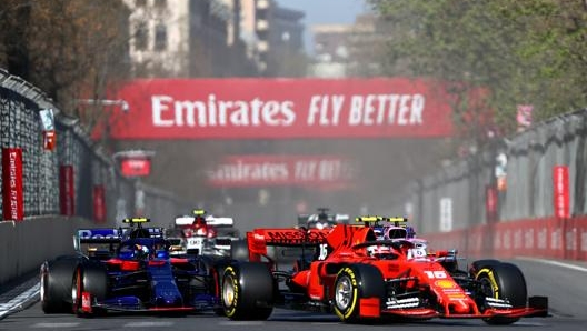 Albon e Leclerc a Baku in occasione del GP dell'Azerbaigian 2019. Getty