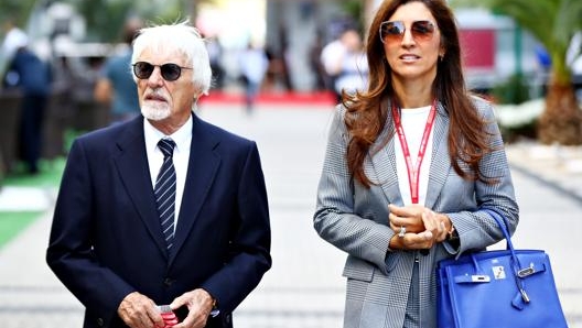 Bernie Ecclestone, 89 anni, con la terza moglie, Fabiana Flosi, 44 anni. GETTY