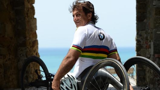 Alex Zanardi durante l’allenamento