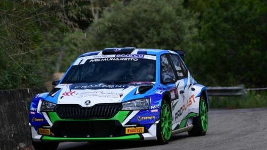 La Skoda Fabia di Stefano Albertini durante lo Shakedown della Targa Florio 2021