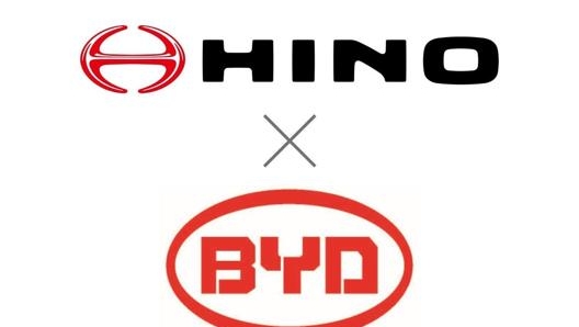 Il logo dell’accordo tra Byd e Hino sulle batterie