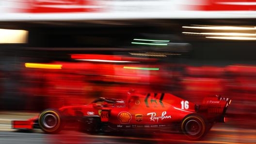 La Ferrari “vera” di Leclerc nei test di Montmelò a febbraio. Getty