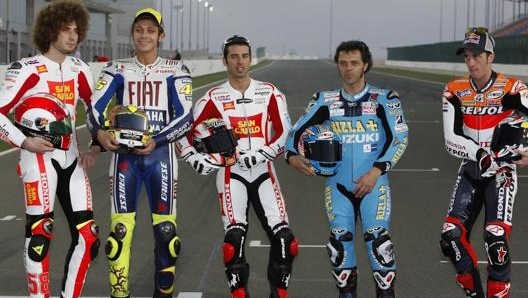 5 piloti italiani tutti veloci con Simoncelli, Rossi, Melandri, Capirossi e Dovizioso