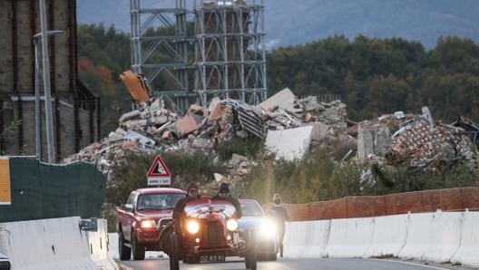 Il passaggio da Amatrice. Ansa