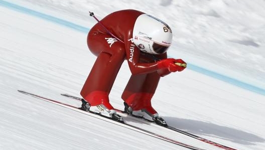 Simone Origone in azione, in uno dei ripetuti tentativi di record mondiale