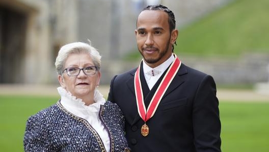 Lewis Hamilton e la madre Carmen Lockhart a Windsor. Ap