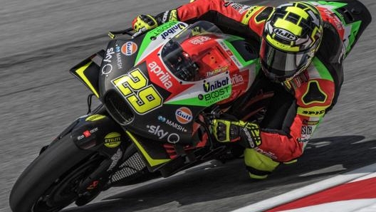 Iannone sull’Aprilia. Epa